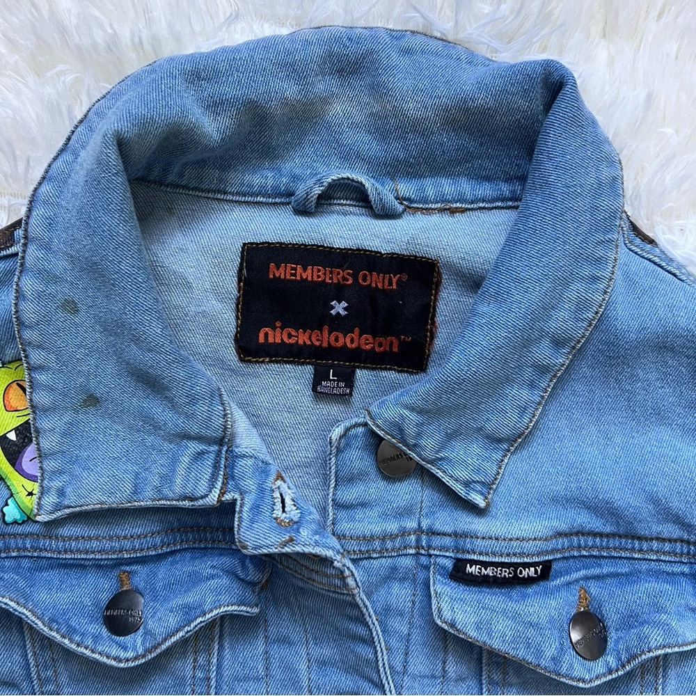 Members Only x Nickelodeon Rugrats Denim Cropped Jacket - Picture 2 of 10